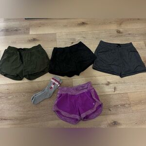 Women's Athletic Shorts Lot - 4 shorts plus socks